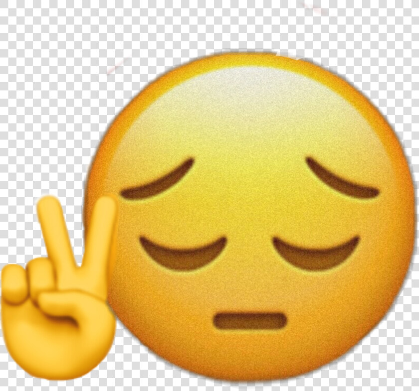  freetoedit Sad Peace   Sad Peace Sign Emoji  HD Png DownloadTransparent PNG
