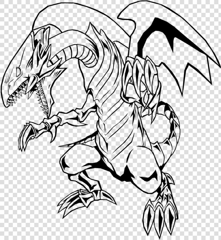 Blue Eyes White Dragon Lineart   Blue Eyes White Dragon Black And White  HD Png DownloadTransparent PNG
