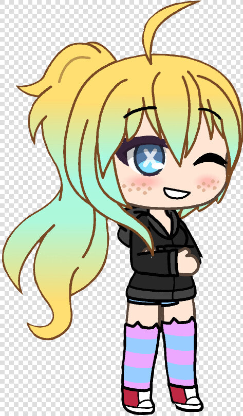  gachalife  gacha  girl  skylar  cute  chill  neon   Gacha Life Girl Blushing  HD Png DownloadTransparent PNG