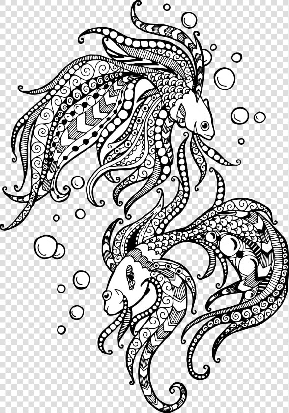 Pisces Drawing Watercolor   Pisces Doodle  HD Png DownloadTransparent PNG