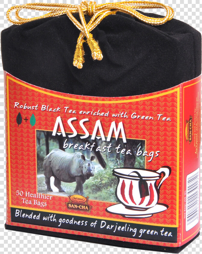 Assam Breakfast Tea Bags In Deep Black Velvet Packaging   Packing Of Assam Tea  HD Png DownloadTransparent PNG