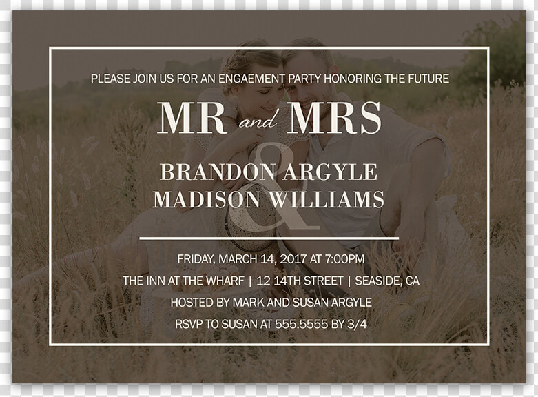 Rustic Photo Background Engagement Party Invitations   Commemorative Plaque  HD Png DownloadTransparent PNG