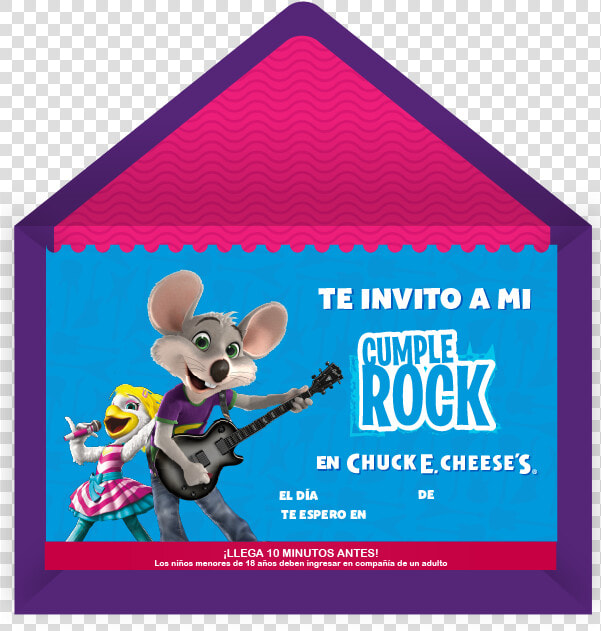 Descarga E Imprime   Chuck E Cheese Tarjeta  HD Png DownloadTransparent PNG