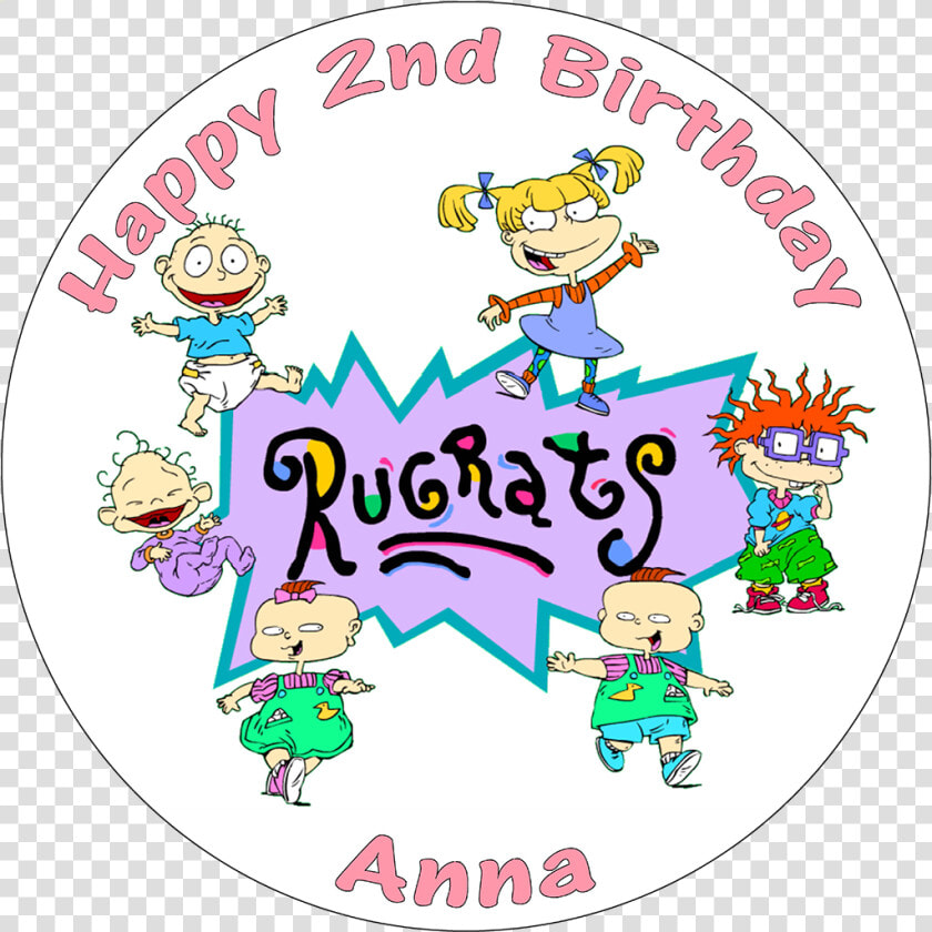 Rugrats Edible Personalised Round Birthday Cake Topper   Nickelodeon 90s Rugrats  HD Png DownloadTransparent PNG