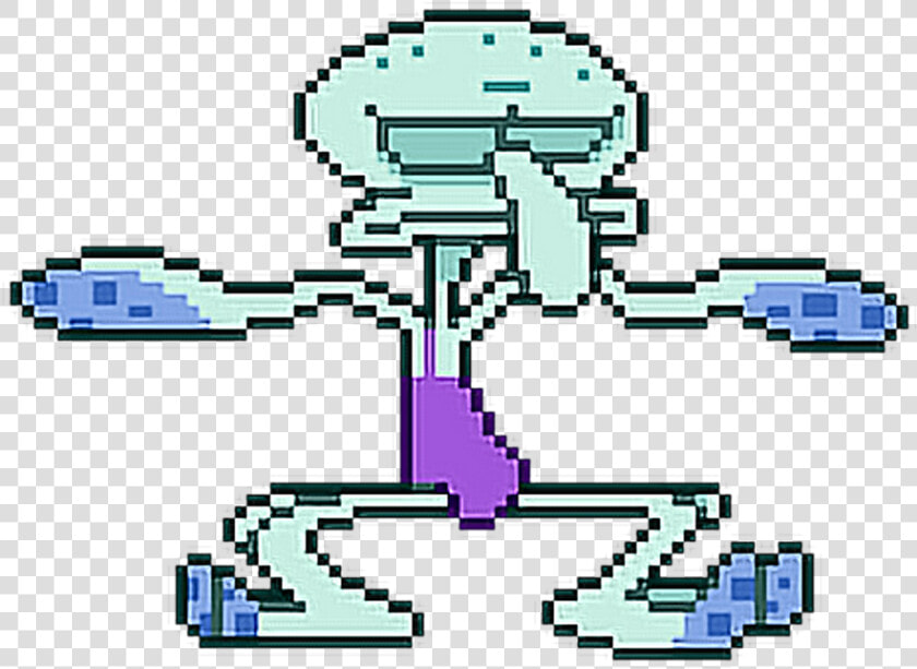 Squidward Spongebob Pixel Character Funny Freetoedit   Dancing Transparent Animated Gif  HD Png DownloadTransparent PNG