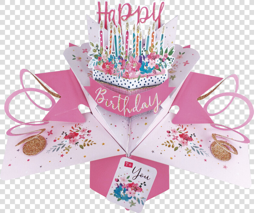 Happy Birthday Cake Pop up Greeting Card   Pop Up Card Happy Birthday  HD Png DownloadTransparent PNG