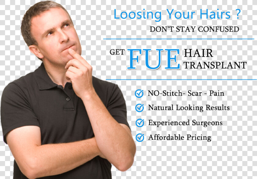 Hair Transplant Banner   Man Thinking Transparent Background  HD Png DownloadTransparent PNG
