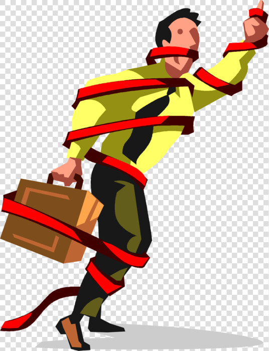 Vector Illustration Of Businessman Wrapped Up In Bureaucratic   Tied Up Clip Art  HD Png DownloadTransparent PNG