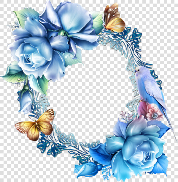 Blue Flower Png Border   Blue Flowers Border Design  Transparent PngTransparent PNG