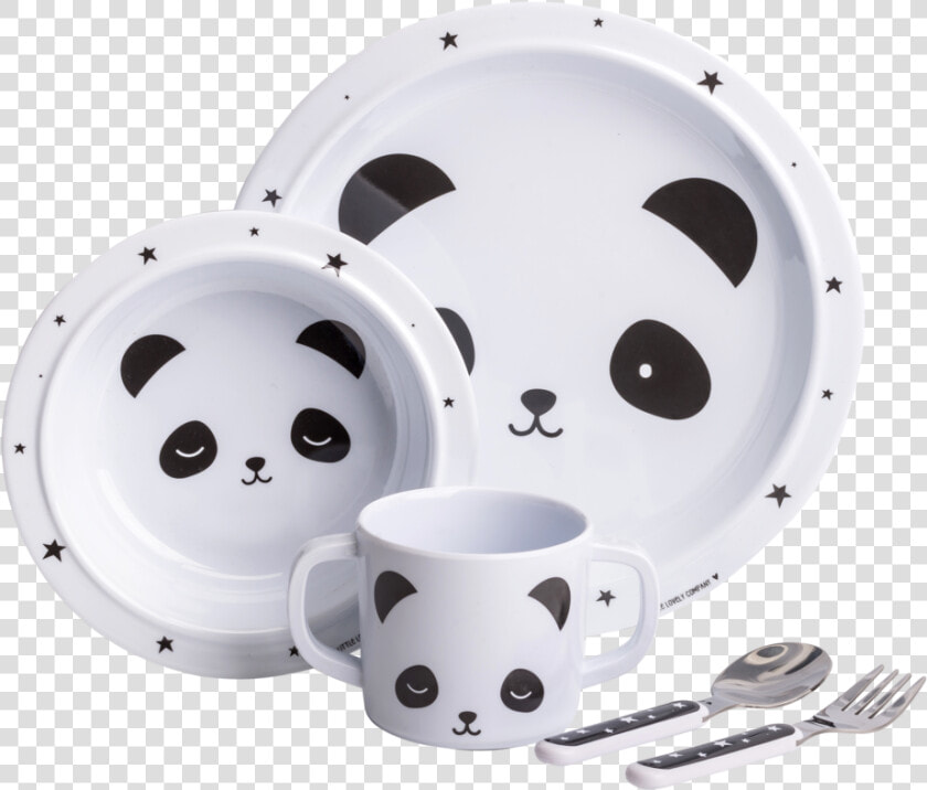 Panda Dinner Set Dinner Set Nookoo   Dinner Set Panda A Little Lovely Company  HD Png DownloadTransparent PNG