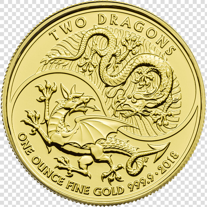 Two Dragons 2018 1 Oz Gold Coin Src Https  HD Png DownloadTransparent PNG