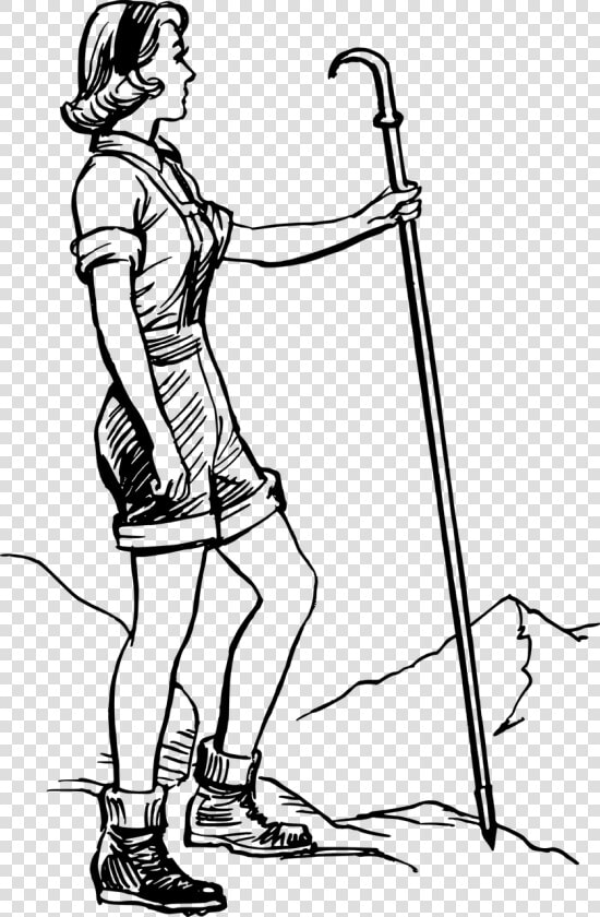 Hiker Hiking Mountain Free Picture   Drawing Of A Girl Hiking  HD Png DownloadTransparent PNG