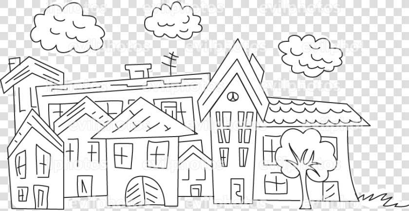 Cityscape Drawing Vector And Stock Photo   Cartoon  HD Png DownloadTransparent PNG