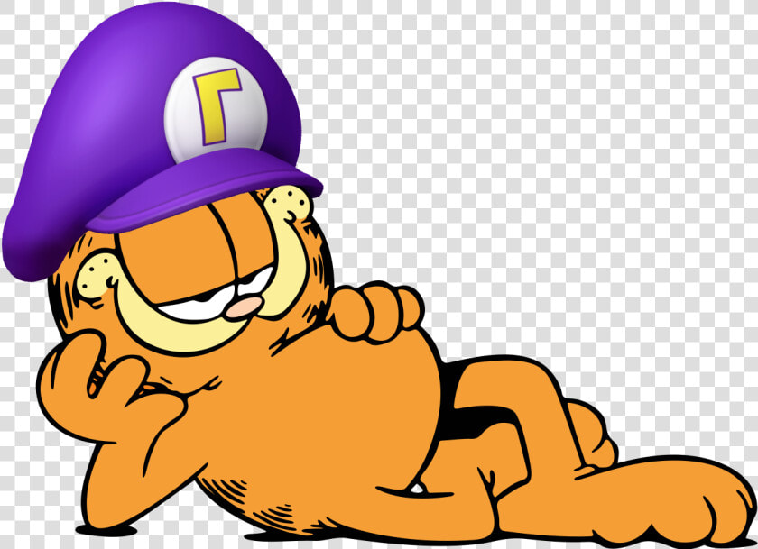 Waluigi’s Hat On Garfield   Garfield  HD Png DownloadTransparent PNG