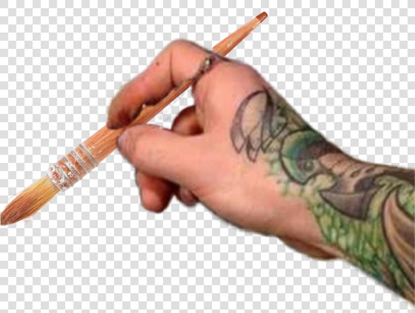  mano  pincel  tatuajes   Una Mano Con Un Pincel  HD Png DownloadTransparent PNG
