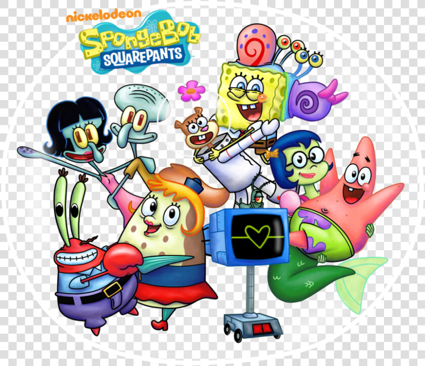 Spongebob Squarepants Patrick And Mindy   Png Download   Spongebob Patrick Squidward Mr Krabs Sandy  Transparent PngTransparent PNG