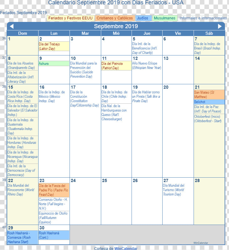 Calendario Estados Unidos Septiembre 2019 En Formato  HD Png DownloadTransparent PNG