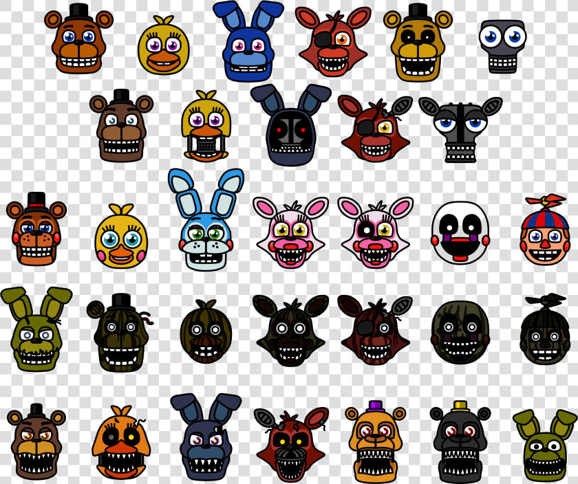 View Media   Fnaf All Characters  HD Png DownloadTransparent PNG
