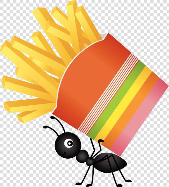 Clip Art Ants Carry French Fries Transprent   Ants Carrying Food Clipart  HD Png DownloadTransparent PNG