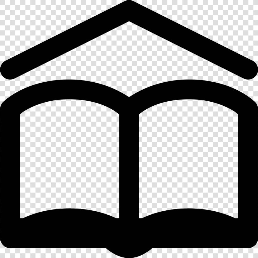 A School Symbol Is Shown With An Open Book And On Top   School Black And White Icon  HD Png DownloadTransparent PNG