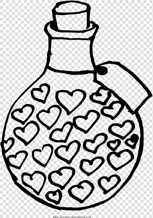 Love Potion Coloring Page   Free Colouring Potion Bottles  HD Png DownloadTransparent PNG