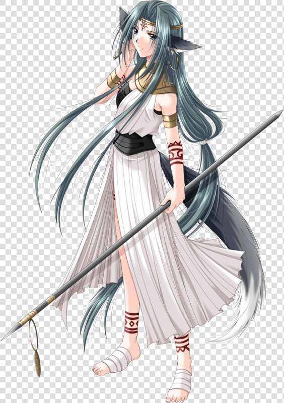 Anime Demon Girl Half Wolf   Wolf Girl Warrior Anime  HD Png DownloadTransparent PNG