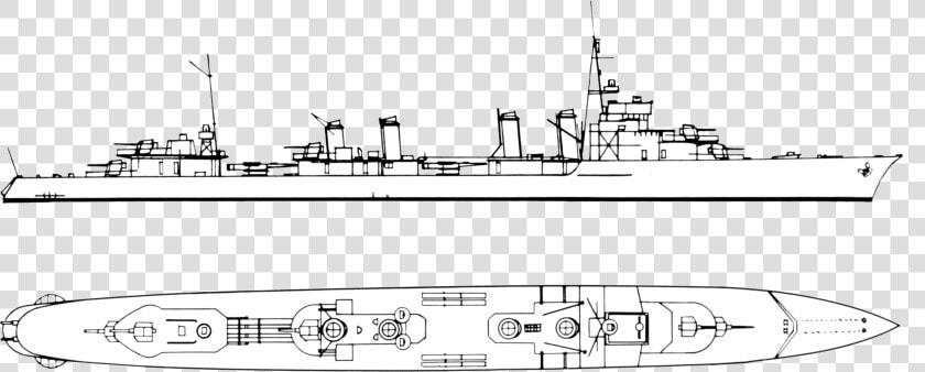 Recognition Drawing Of A French 2400 tonne Class Destroyer   Light Cruiser  HD Png DownloadTransparent PNG