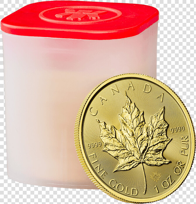 Canadian Maple Leaf 2018 1 Oz Gold Ten Coin Tube   Tube Or Maple Leaf  HD Png DownloadTransparent PNG