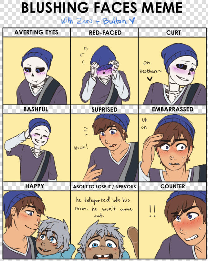 Royalty Free Blushing Meme Zero Ft Button By Freckleddancho   Blushing Faces Meme  HD Png DownloadTransparent PNG