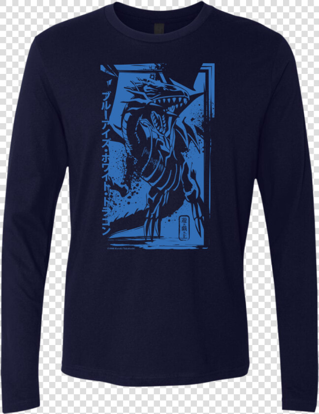 Blue Eyes White Dragon   T Shirt Blue Long Png  Transparent PngTransparent PNG