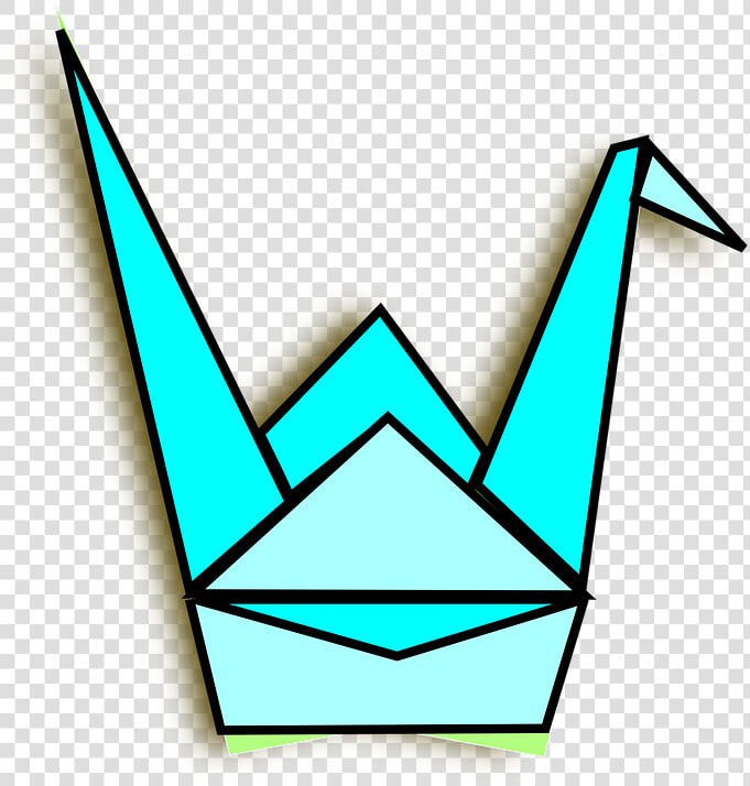 Blue Origami Crane Svg Clip Arts   Origami Crane Side View  HD Png DownloadTransparent PNG