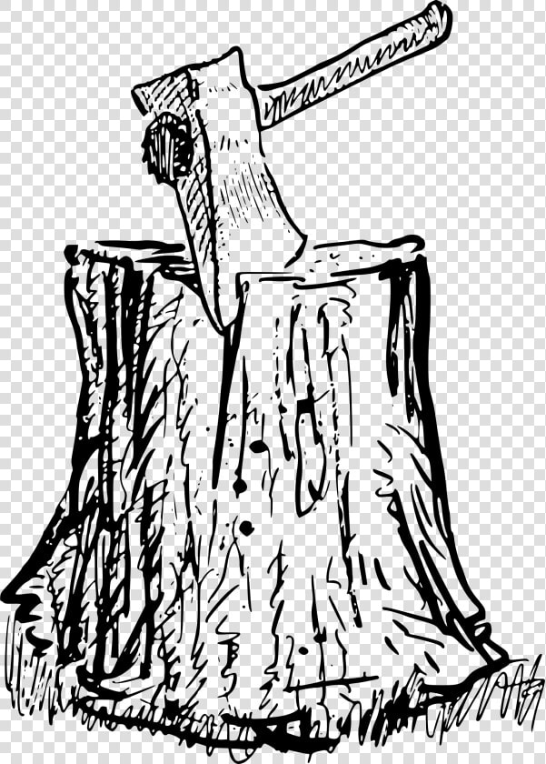 Cliparts For Free Download Stump Clipart Sketch Tree   Axe Cutting Tree Drawing  HD Png DownloadTransparent PNG