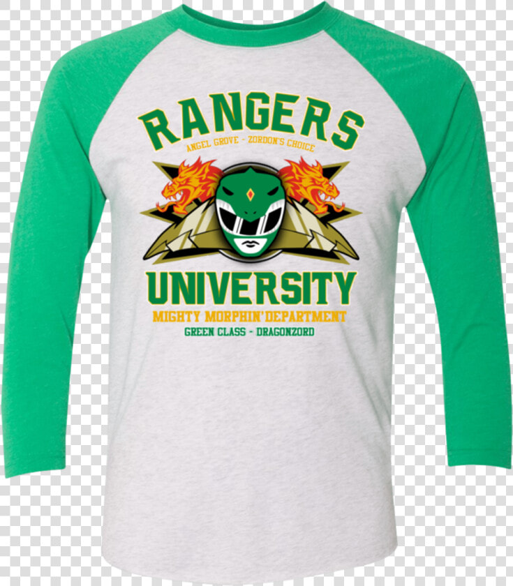 Rangers U Green Ranger Triblend 3 4 Sleeve   Raglan Sleeve  HD Png DownloadTransparent PNG