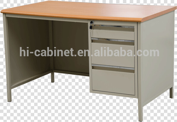 Office Desk Mdf Board Three Drawers Table School Wood steel   Writing Desk  HD Png DownloadTransparent PNG