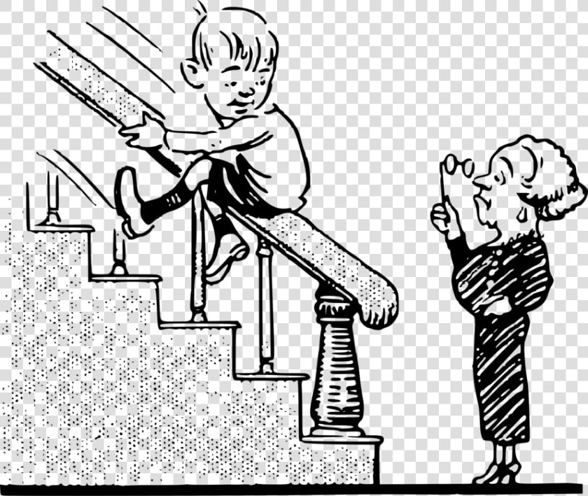 Line Art art thumb   Playing In The Stairs Clipart  HD Png DownloadTransparent PNG