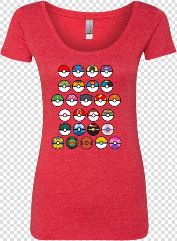 Pokemon Go Poke Balls Next Level Ladies Triblend Scoop   T shirt  HD Png DownloadTransparent PNG