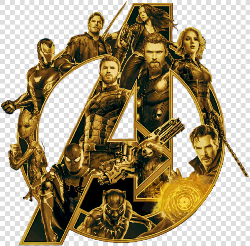 Avengers Infinity War Logo Png Gold Images In Collection   Vengadores Infinity War Camiseta  Transparent PngTransparent PNG