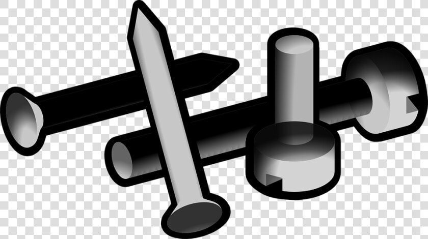 Screw  Bolt  Nail  Metallic  Steel  Construction  Tool  HD Png DownloadTransparent PNG