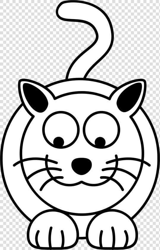 Kitty Cat 3 Clip Arts   Cartoon Cat Face Clipart Black And White  HD Png DownloadTransparent PNG