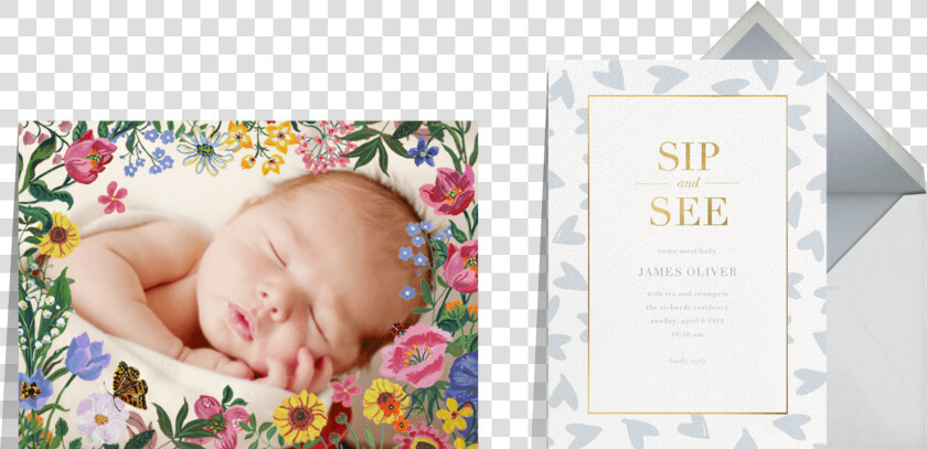 Sip And See Invitations From Paperless Post   Baby  HD Png DownloadTransparent PNG