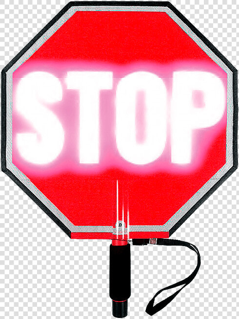 Paddle Stop Slow Flashing Led Hand Held Sign 18 Inch   Crossing Guard Stop Paddle Led  HD Png DownloadTransparent PNG