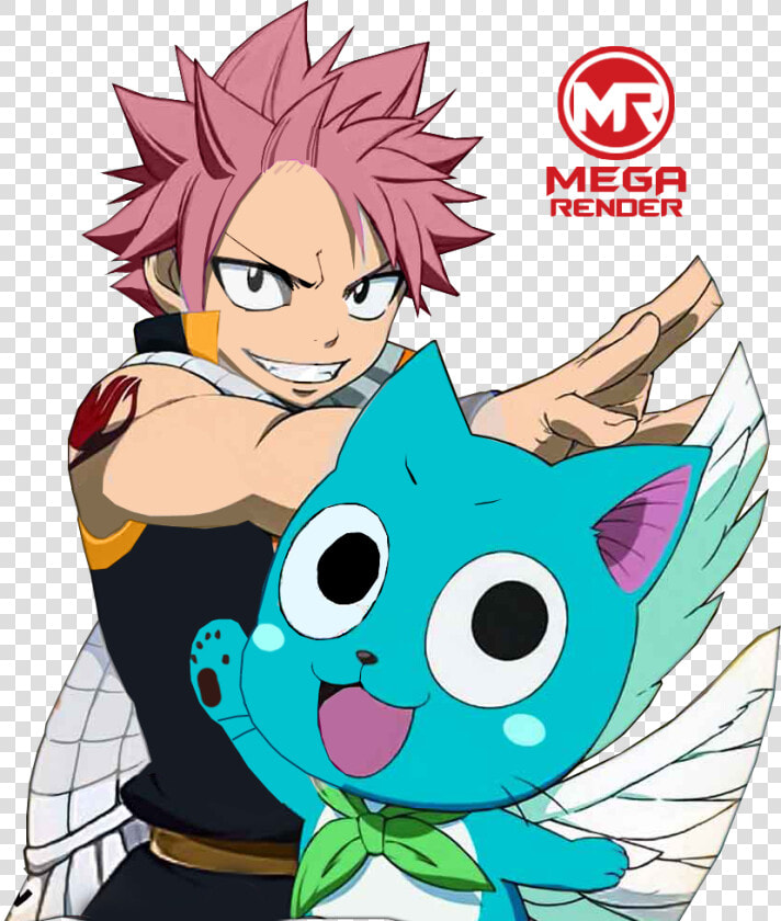 Render Fairy Tail Natsu E Happy   Fairy Tail Cute Natsu And Happy  HD Png DownloadTransparent PNG