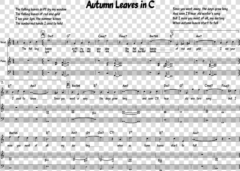 Transparent Fallen Leaves Png   Autumn Leaves C Major  Png DownloadTransparent PNG