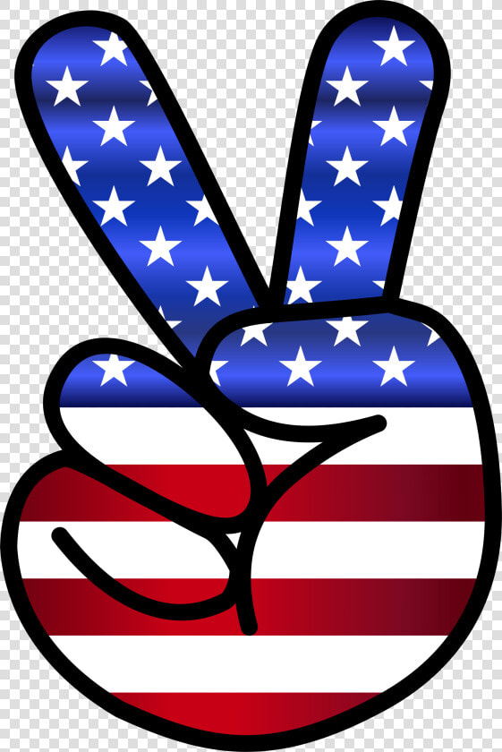 Us Flag Peace Hand Sign Clip Arts   American Flag Peace Sign Hand  HD Png DownloadTransparent PNG