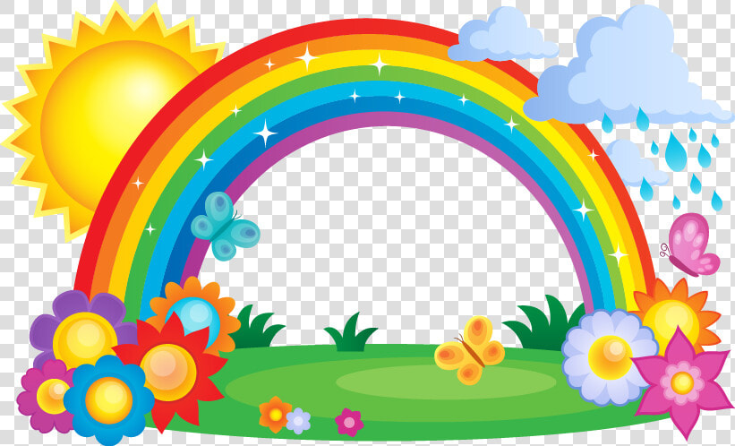 Rainbow Cloud Clip Art   Rainbow With Sun And Clouds  HD Png DownloadTransparent PNG
