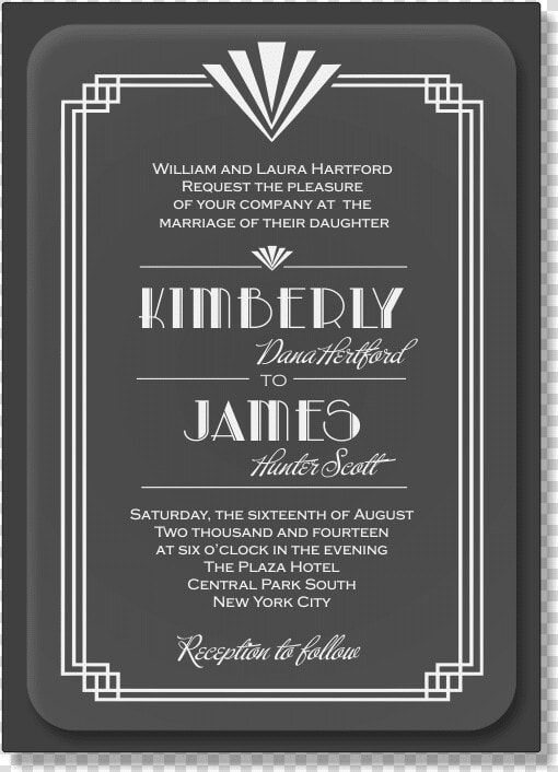 Clear Acrylic Invitation   Art Deco Invitation  HD Png DownloadTransparent PNG