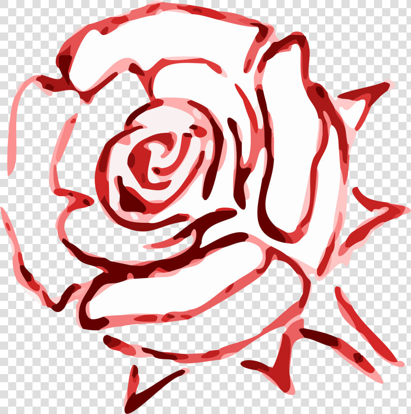 Garden Roses Cut Flowers Red   Red Rose Outline Clipart  HD Png DownloadTransparent PNG
