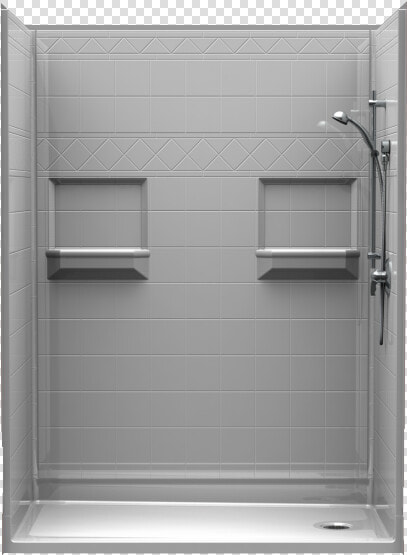 Barrier free Shower With Diamond Tile Walls  Assembled  HD Png DownloadTransparent PNG