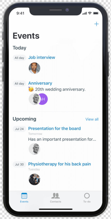 Profile Of Person With Notes And Events   Mobile Accounting App  HD Png DownloadTransparent PNG