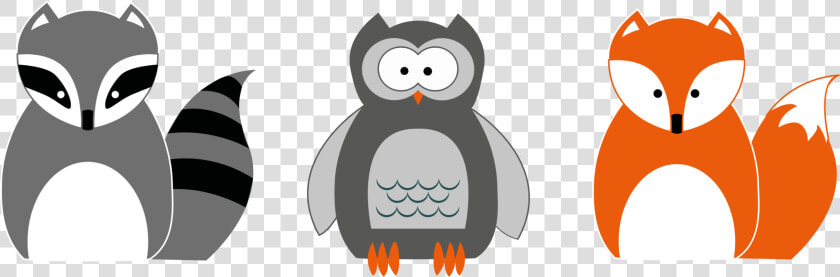 Raccoon Owl Red Fox Bird   Fox And Raccoon Cartoon  HD Png DownloadTransparent PNG